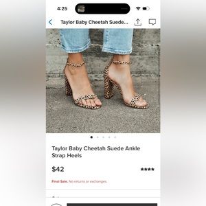 Size 8 Baby Cheetah Print Heels Lulus